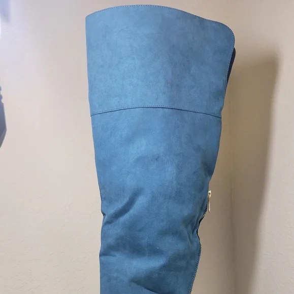 Turquoise Knee High Boots - Picture 6 of 10